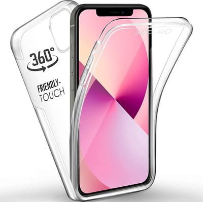Hoesje Geschikt voor iPhone 13 Mini Hoesje - Hoesje Geschikt voor iPhone 13 Mini Screenprotector - Hoesje Geschikt voor iPhone 13 mini Transparant 360 Case ( Voor en Achter) + Screen Protector Siliconen