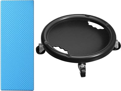 Buikspier Trainer - Core Wiel - Krachtige Buiktraining - 360 Graden Roterend - 28x28x8 cm - Zwart