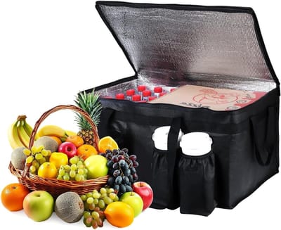 Grote thermische koel tas voor picknick, met 4 bekerhouders, opvouwbaar, herbruikbaar, lekvrij en waterdicht voor buitenactiviteiten en BBQ's