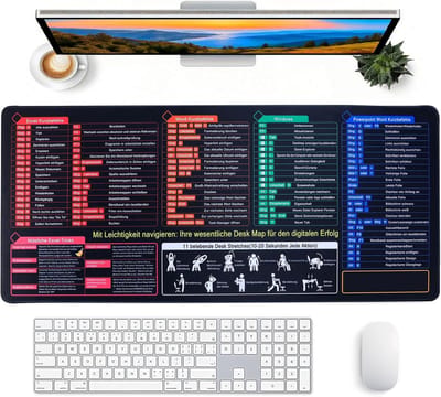 SnelShoppen - XXL Rubber Mouse Pad 900x400mm - Non-Slip Waterproof Excel Desk Pad voor Kantoor, Gaming, Thuis, Word, PPT, Windows