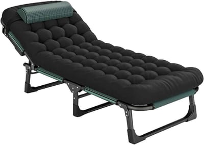 Opvouwbaar Kampeerbed - Slaapbed Draagbaar - Buiten Ontspannen - 5 standen verstelbaar - 193x68x30cm - Groen