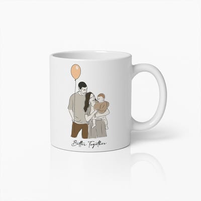 Gepersonaliseerde Familie Mok – “Better Together” Koffiemok voor Ouders met Kind, Uniek Cadeau voor Gezinnen