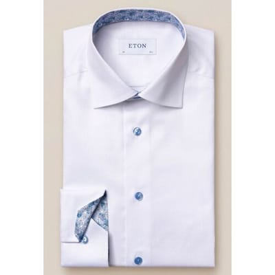 Eton Overhemd Uni Fine Detail Wit / male