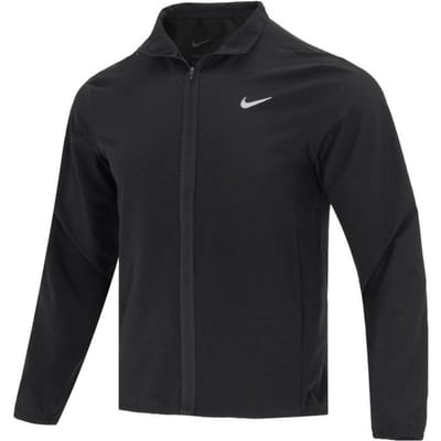 Nike Dri-Fit Effen Logo Sneldrogend Ademend Winddicht Opstaande Kraag Sport Casual Jas Heren Jassen Zwart FB7500-010 4XL black