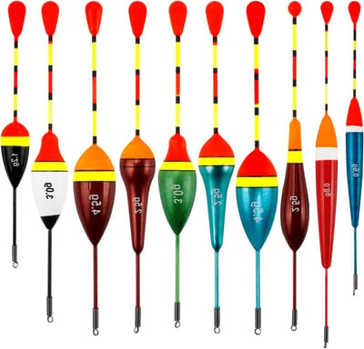 10 Stuks Ovalen Vissen Floats met Hoge Gevoeligheid voor Diverse Vissoorten (0.5g/0.8g/1g/2.5g/3g/4.5g)