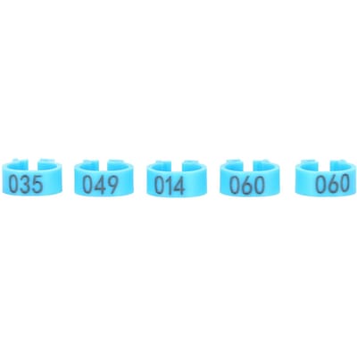 001-100 Genummerde pootringen voor vogels 8 mm, identificatieringen voor pluimvee, accessoire voor vogels en duiven, blauw blauw