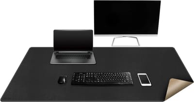 Grote Bureau Mat van Kurk en PU Leer, 120 x 50 cm, Waterdichte Muismat voor Laptop en Toetsenbord, Perfect voor Thuis en Kantoorgebruik