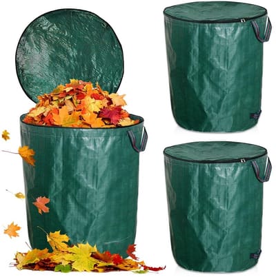 OmGoods - Dailygoody - Tuinafvalzakken - Sterke Groenafvalzakken met Deksel - 272 Liter - Handvatten - Tuinonderhoud - Ideaal voor tuinafval - Geschikt voo