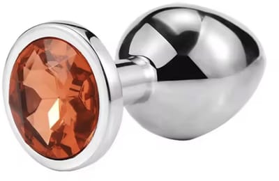 CHPN - Buttplug - Butt plug - Anaal plug - Diament - Oranje - Fancy buttplug - Diamantje - Seksspeeltje - Erotiek - Anaal - Sextoy