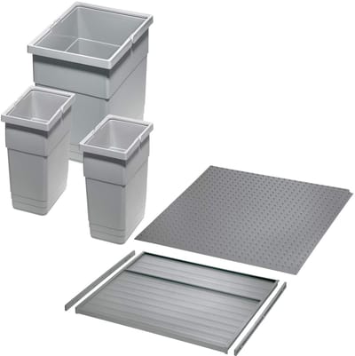 Ninka afvalscheidingssysteem eins2vier KB 450 mm, zijdikte 16 mm hoogte 275 mm 2x 6L, 1x 13,5L, 1x 45-liter bodemplaat, 1x