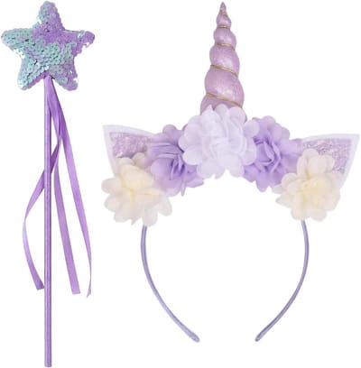2-delige haarbandset met eenhoorn ontwerp voor meisjes en dames, feestaccessoires voor verjaardag en carnaval, inclusief hoorn en oren