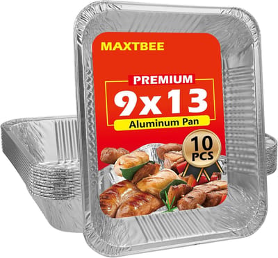 9x13 Aluminiumfolie Wegwerpbakvormen, 10 Stuks Zware Kwaliteit Bakblikken