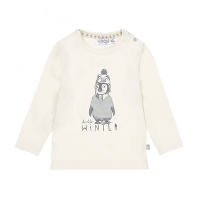 Dirkje Pinguin T-shirt - Maat 68 - Offwhite
