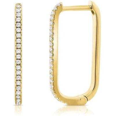 Boucles d'oreilles à tige tendance en forme de U en argent sterling 925 100 % véritable avec zircon pour femmes beige