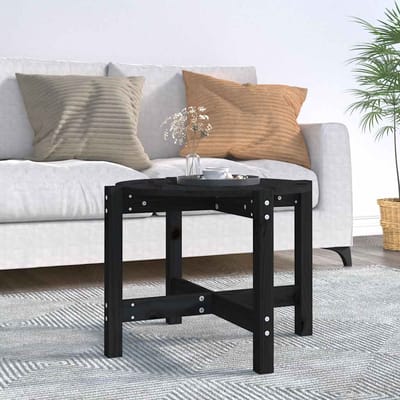 vidaXL - Salontafel - Ø - 62,5x45 - cm - massief - grenenhout - zwart