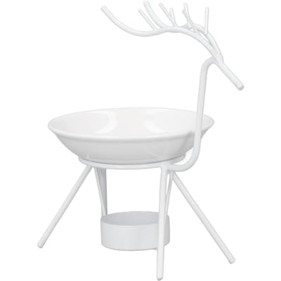 Metalen Theelichthouder Tafeldecoratie Keramische Waxbrander Essentiële Olie Wierook Diffuser white