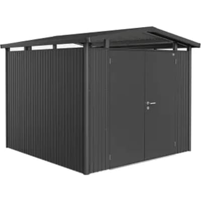 Biohort Metalen Tuinhuis Panorama - Donkergrijs Metallic - 273x278cm - Dubbele Deur