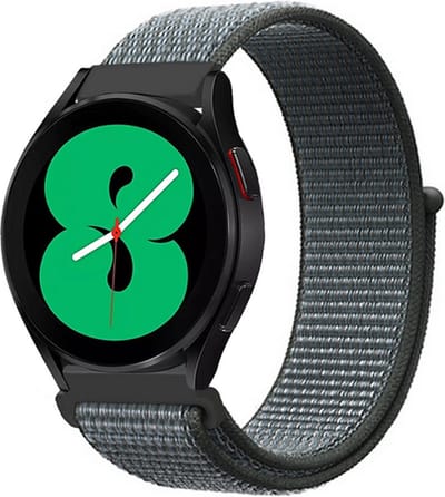By Qubix - Geschikt voor Garmin bandje - Geschikt voor Garmin Vivoactive 4 / 4L - Sport Loop nylon bandje - Donkergrijs / blauw gemêleerd - Smartwatch bandje 22mm