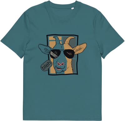 Funny Goat T Shirt - Dames en Heren Tshirt met Print - Leuk Cadeau Geiten Liefhebber - Blauw - S