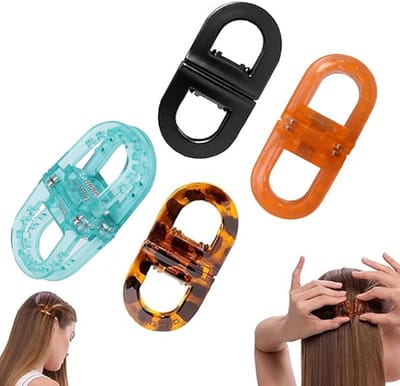 Haarspeld - 4 Stuks - Haar Accessoire - Magnetische gesp - Haarclip - Platte Klauwclip voor Vrouwen - Sterke Grip - Combineer met een pak, rok of T-shirt - Geschikt voor Paardenstaarten, Knotten en Vlechten - Geschikt voor festivals, reizen, feesten