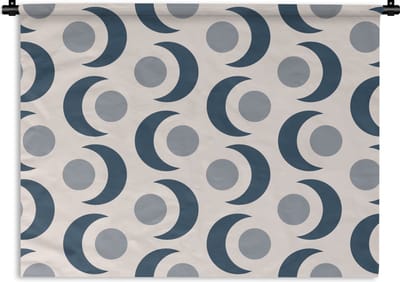 Wandkleed - Wanddoek - Maan - Design - Cirkel - 60x45 cm - Wandtapijt