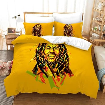 Bob Marley Dekbedovertreksets Muzieklegendes Jamaica Zanger Comfortabele Spreien Queen King Size Beddengoedsets Slaapkamerdecoratie 70x133cm 2pcs