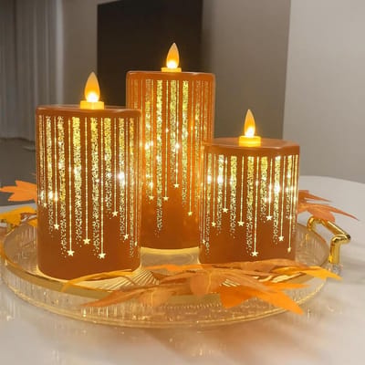 LED Kaarsen - Nep Elektrische Kaarsen - Sfeerverlichting Creëren - Flikkerende Vlam Effect - 3 stuks - Oranje