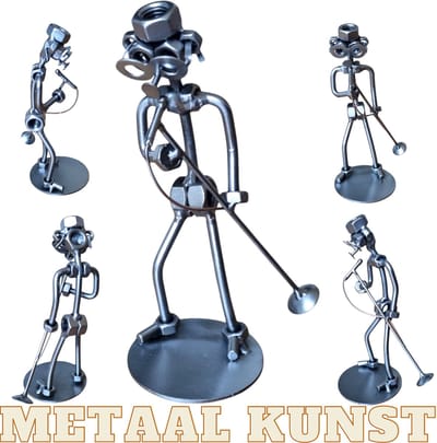 Zanger-metaal kunst-metaal beeld-muziek-zangwedstrijd-sing-het best cadeau-uniek-verjaardag-sinterklas gift-kerst-geschenk