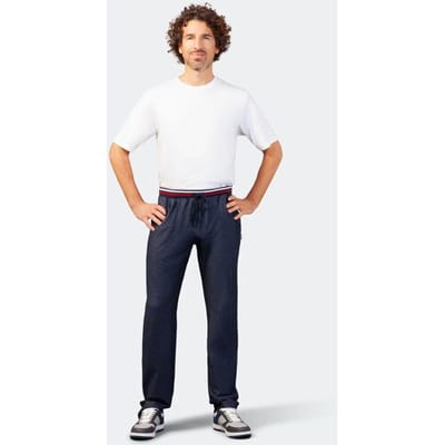 Heren pique stretch broek Hajo blauw - Blauw - Maat - 50