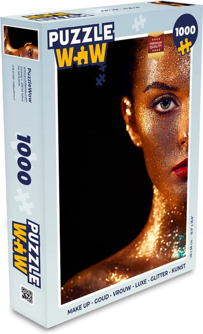 Puzzel Make up - Goud - Vrouw - Luxe - Glitter - Kunst - Legpuzzel - Puzzel 1000 stukjes volwassenen