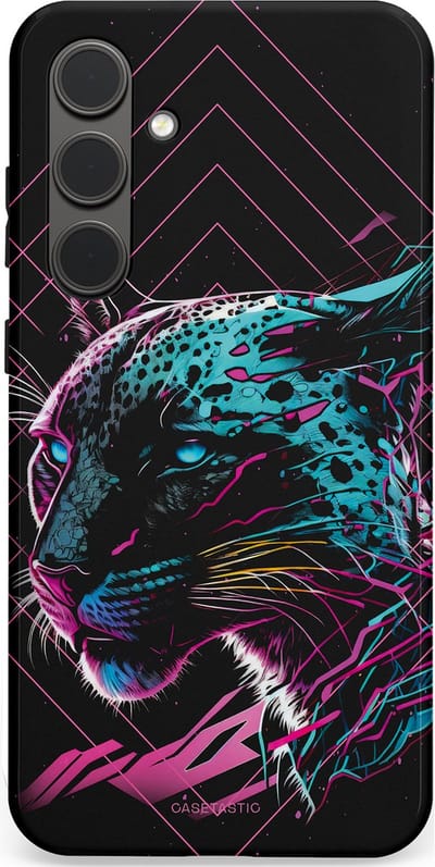 Casetastic hoesje geschikt voor Samsung Galaxy S24 Plus - Dubbellaagse bescherming - Neon Jager - Fashion Case - Zwart Petrol