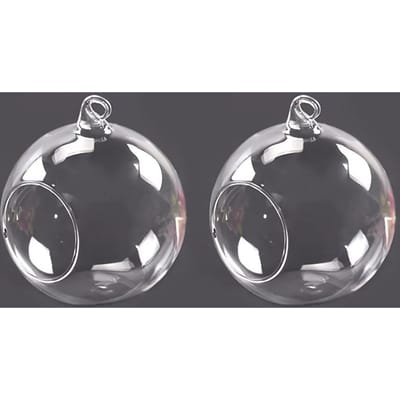 2 stuks ophangbare kristallen glazen kaarsenhouder rustieke stijl romantische huis glazen kaarsenhouder micro landschap decoratieve glazen ballen 2pcs