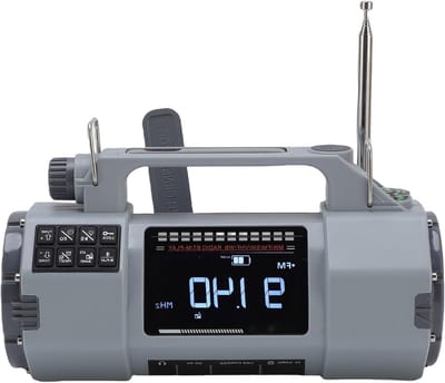 Noodradio met Crank - Draagbare Radio - Buiten Activiteiten - SOS Alarm Functie - 5000 mAh Batterij - Zwart