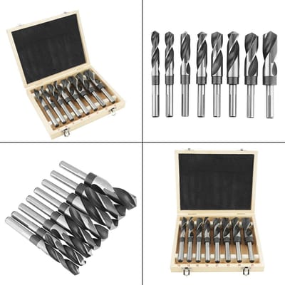 Dailygoods- Boorset 8-delig - HSS Spiraalboorset - Industrieel - Houten Kist - Warmtebehandeld - Voor Houtbewerking - Borenset