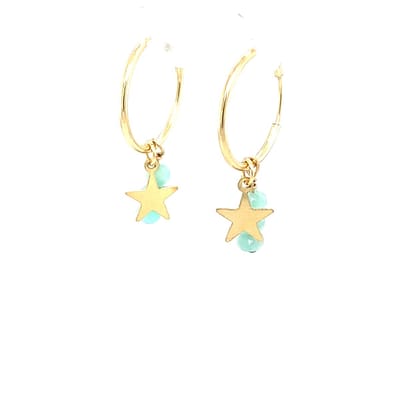 Pat's Jewesl Oorbellen - Oorbellen dames - Edelsteen hanger - Goud
