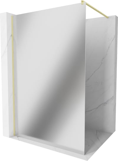 Mexen Kioto douchewand Walk-in 70 x 200 , spiegel 8 mm, goud geborsteld - 800-070-101-55-50