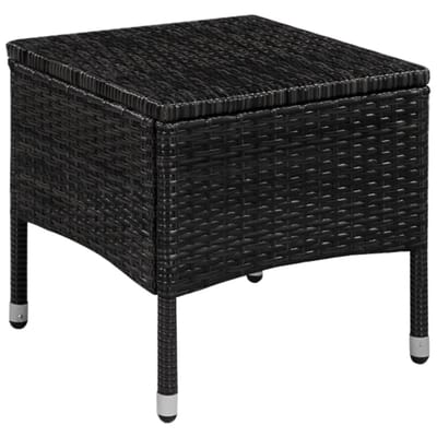vidaXL - 3-delige - Bistroset - poly - rattan - zwart