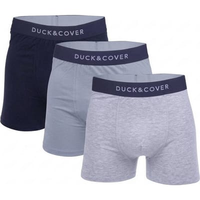 Duck and Cover Heren Boxershort (Pakket van 3) (Marine / Grijze Mars)