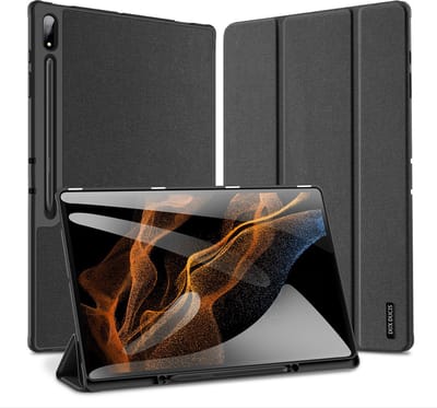 Dux Ducis - Tablet hoes geschikt voor Samsung Galaxy Tab S10 FE / S9/S9 FE - Domo Book Case - Auto Wake/Sleep functie - Zwart