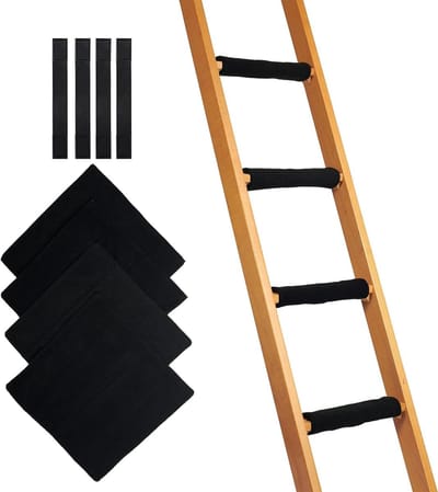 Ladder Pads - Ladderkussens Stapelbed - Comfortabel Klimmen - Antislip & Verstelbaar - 25x25 cm - Zwart