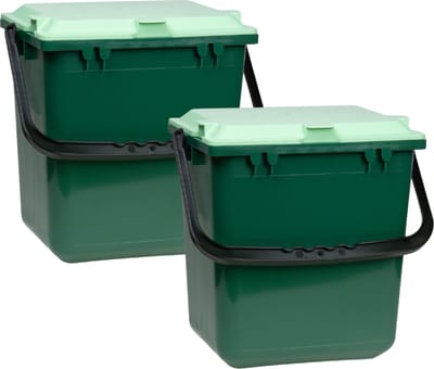 BioMat - AirBox Prullenbak 7L - 2 stuks - Geventileerde GFT Afvalbak - Tegen Geuren - Maden - Past op Aanrecht - zonder gaten