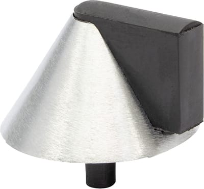 Vloerdeurstopper CONE - 39 mm x 25 mm, Zamak, Zacht Stopmechanisme van Thermoplastisch Rubber, Zwart, Inclusief Montagemateriaal
