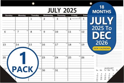 Grote Bureaukalender 2024-2025 | 18 Maanden Bureauplanner en Wandkalender | 12x17 Inch