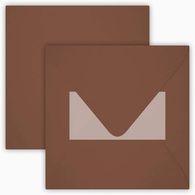 Vierkante Enveloppen - Papieren Brievenbakjes - Bijzondere Gelegenheden - Zelfklevend Gelast - 15 x 15 cm - Chocobruin
