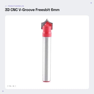 Dailygoods- Frees V-groef 3D Graveren - CNC Frees - Houtbewerking Bit - Dubbelzijdig Snijden - 6 mm Schacht - Geschikt voor Acryl en MDF - Freesbit