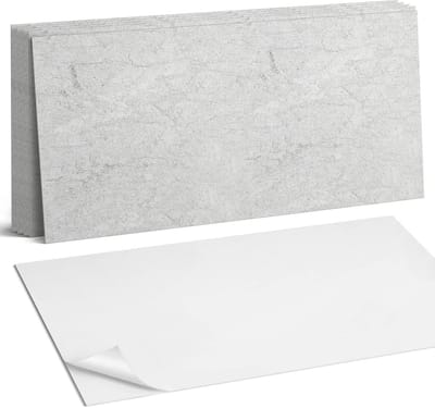 Coloray Plaktegels - Natuursteen textuur Wandtegel Zelfklevend - 60 cm x 30 cm - Wit Plaktegels - 6 stuks - Rechthoek PVC Tegels - Plaktegels Keuken - Zelfklevende Vloertegels Badkamer - Vinyltegels Vloer Zelfklevend - Zelfklevende Wandtegels
