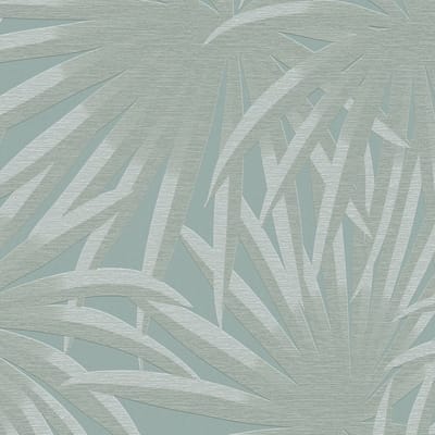 Natuur behang Profhome 393384-GU vliesbehang gestructureerd met bloemmotief mat blauw mint 5,33 m2