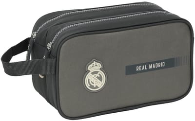 Real Madrid - Toilettas - Dubbel Vak - 5L - Polyester - Grijs - Officieel product.