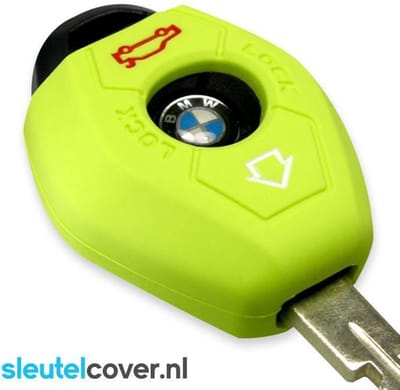Autosleutel Hoesje geschikt voor BMW - SleutelCover - Silicone Autosleutel Cover - Sleutelhoesje Lime groen