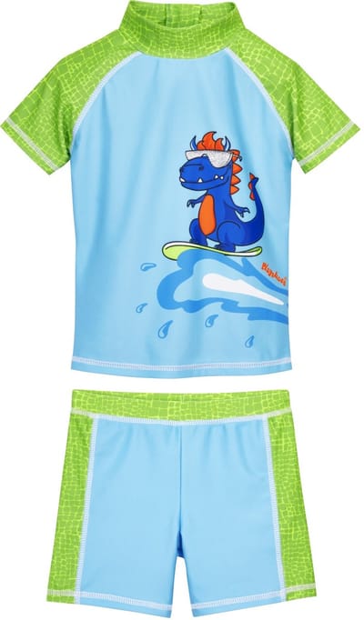 Playshoes - UV-zwemset voor jongens - Dino - Lichtblauw/Groen - maat 98-104cm